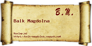 Balk Magdolna névjegykártya